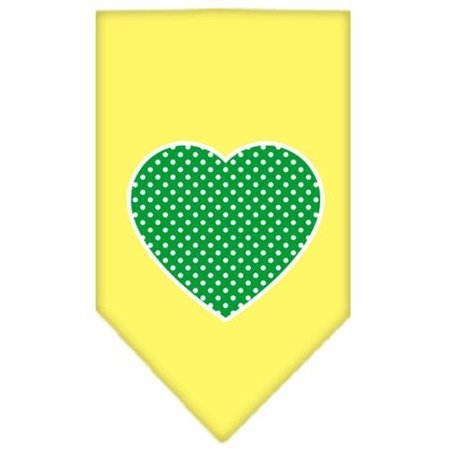 UNCONDITIONAL LOVE Green Swiss Dot Heart Screen Print Bandana Yellow Large UN786067